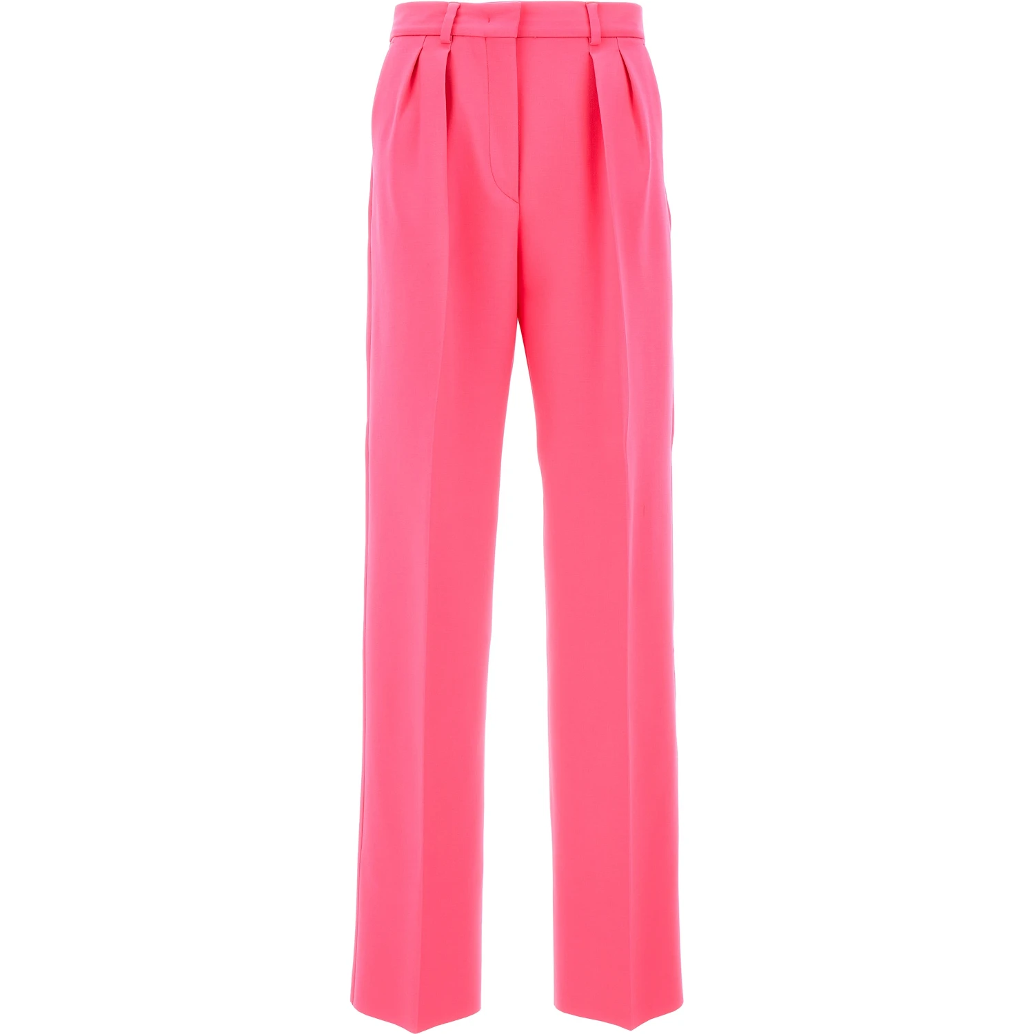 Fuchsia Virgin Wool Casual Pants