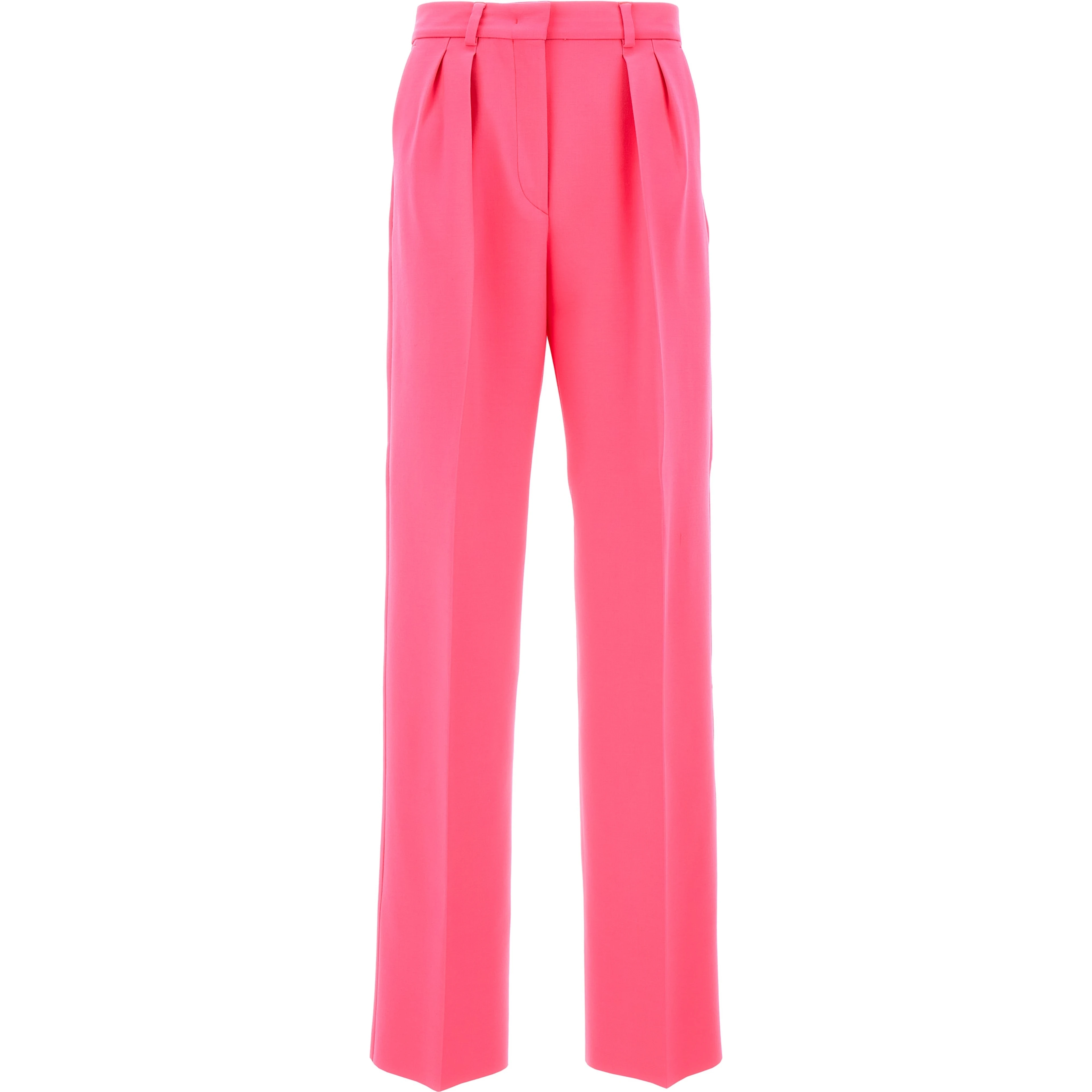 Fuchsia Virgin Wool Casual Pants