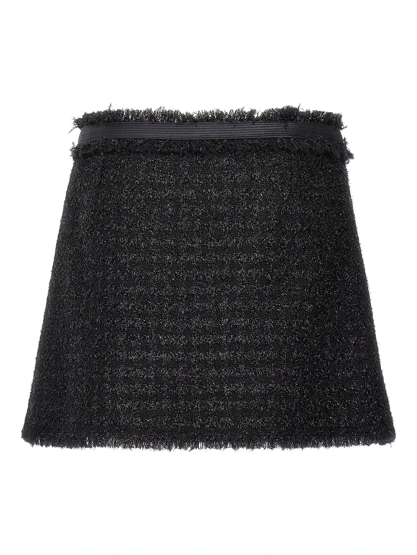 Black Virgin Wool Long Skirt