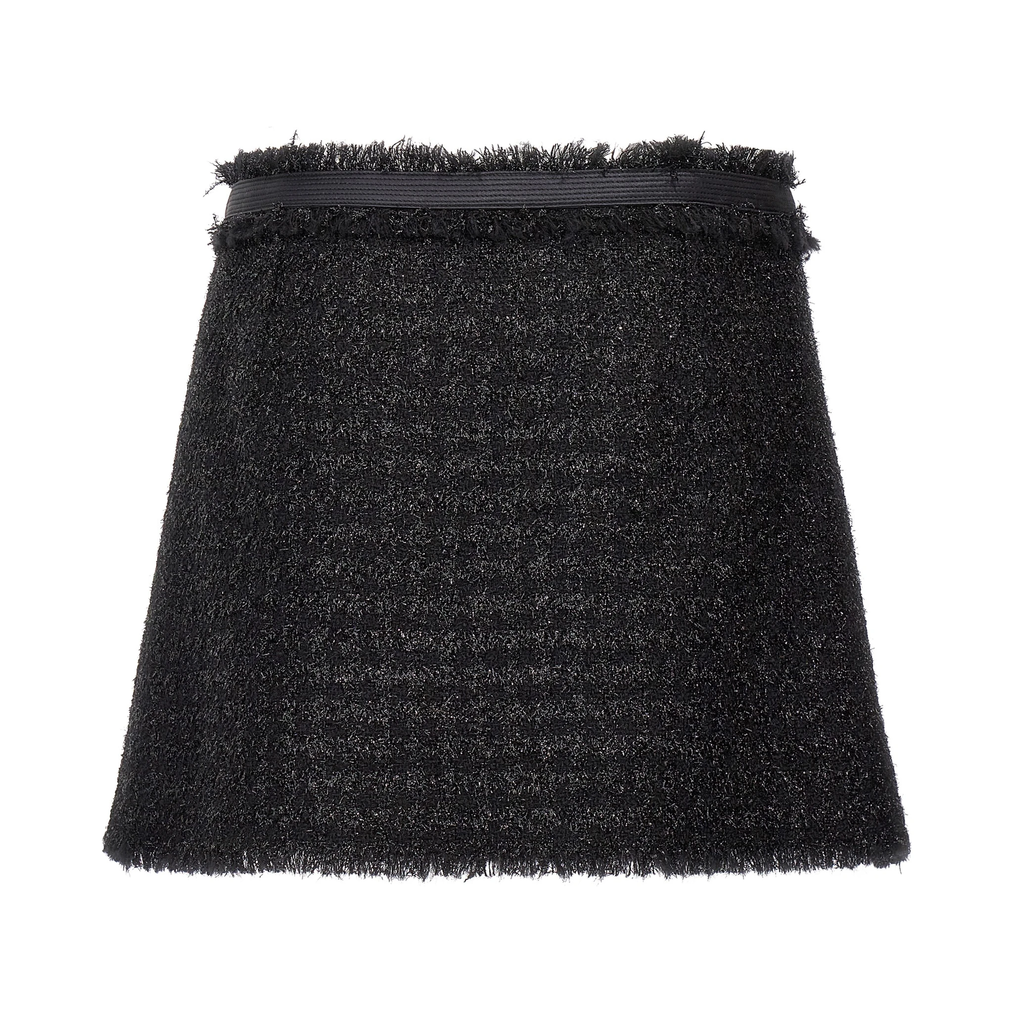 Black Virgin Wool Long Skirt
