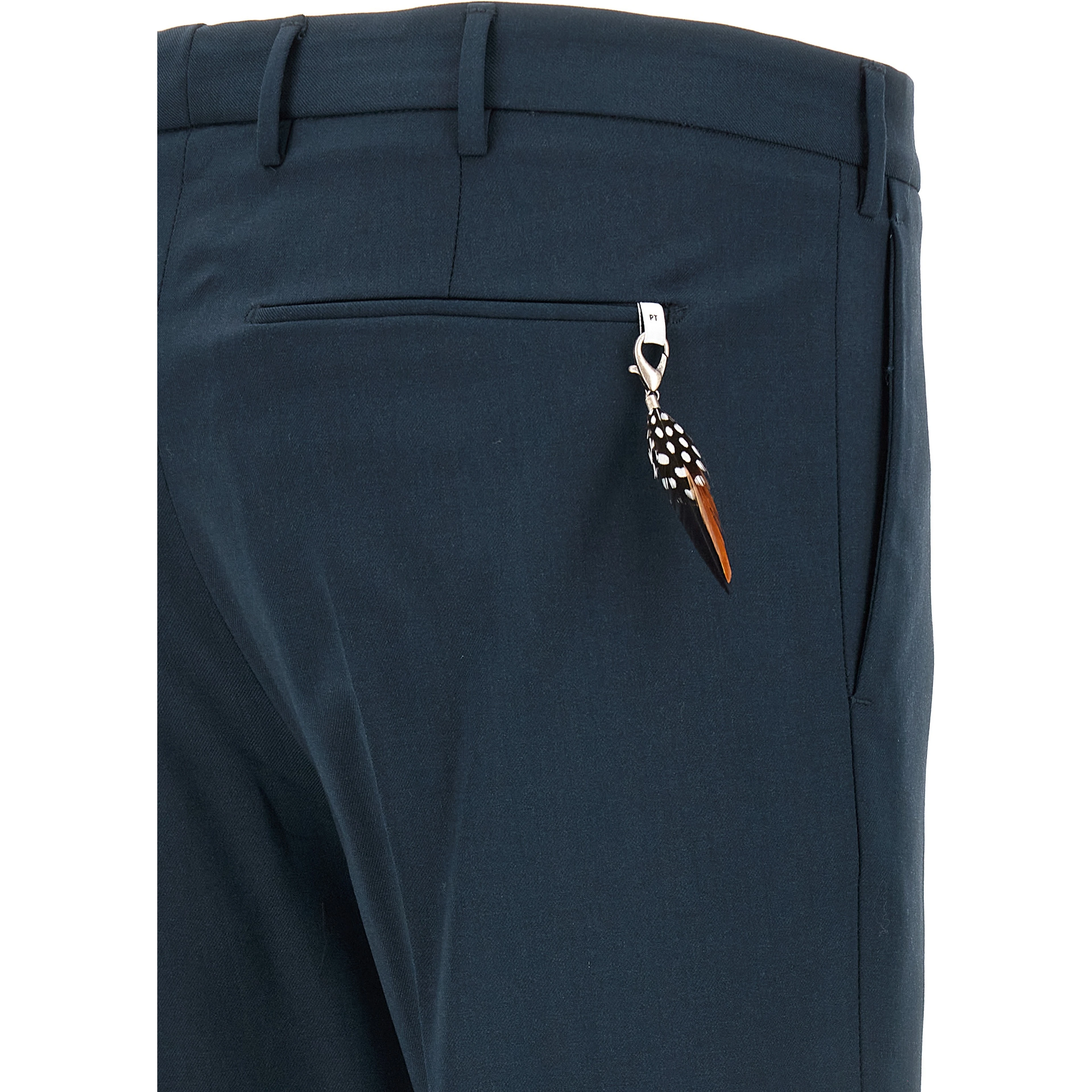 Blue Virgin Wool Dress Pants