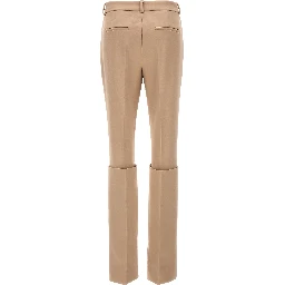 Beige Polyester Dress Pants