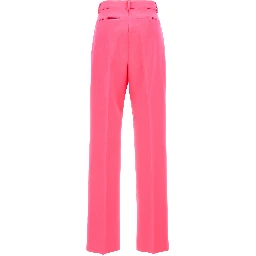 Fuchsia Virgin Wool Casual Pants