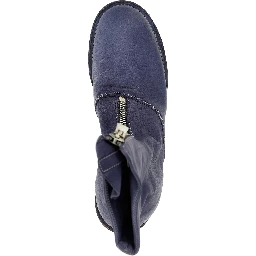 Purple Leather Ankle Boots