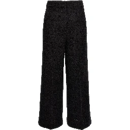 Black Wool Cropped Pants