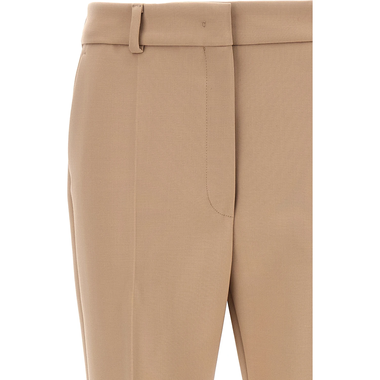Beige Polyester Dress Pants