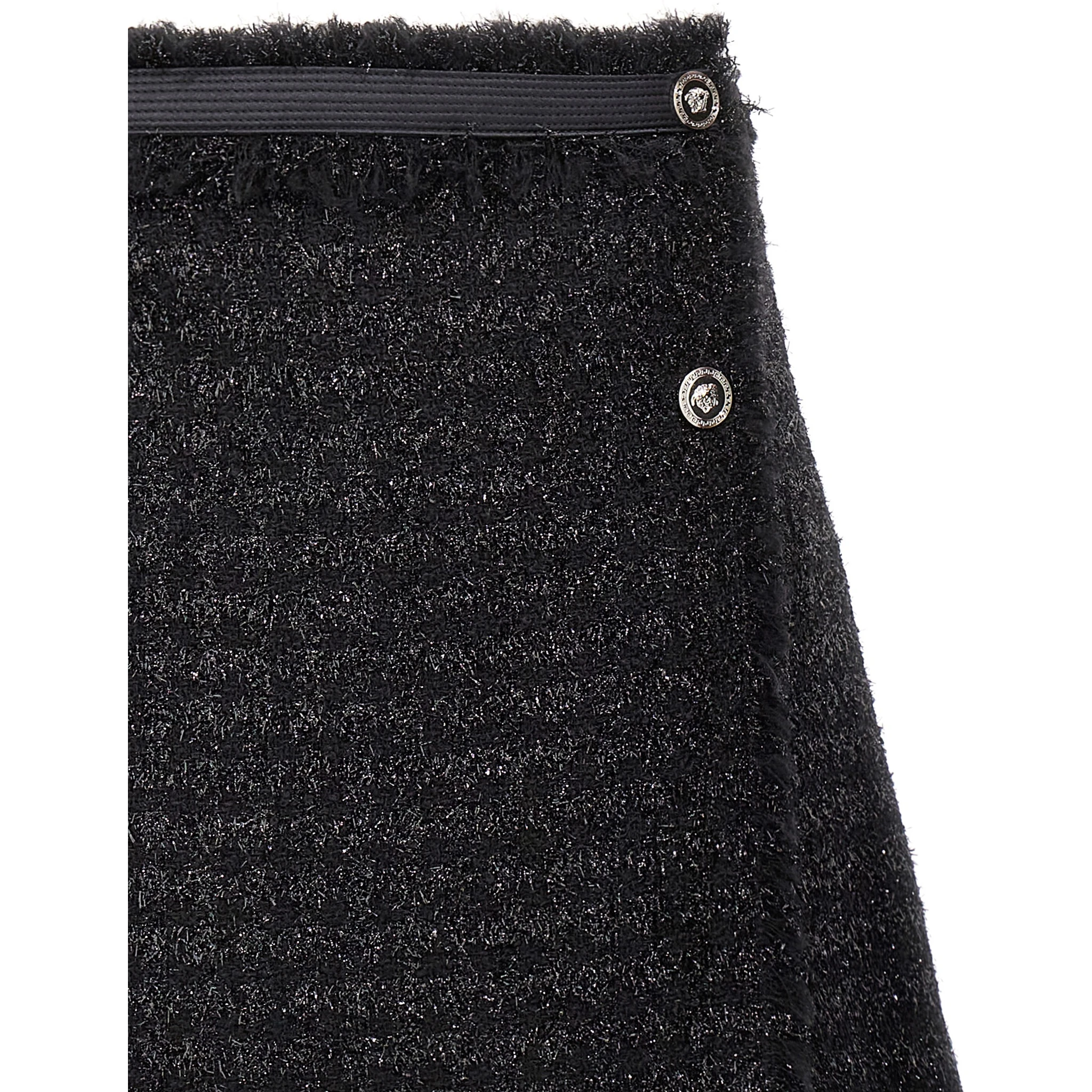 Black Virgin Wool Long Skirt