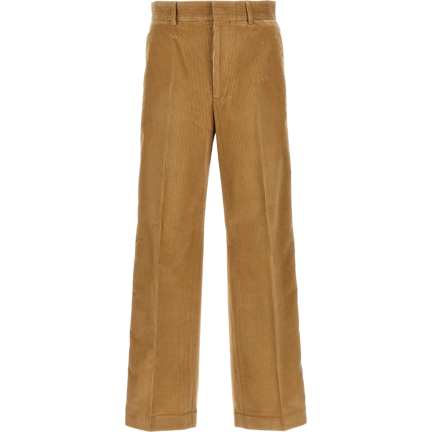 Beige Cotton Casual Pants