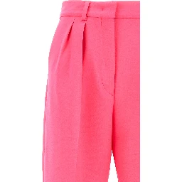 Fuchsia Virgin Wool Casual Pants