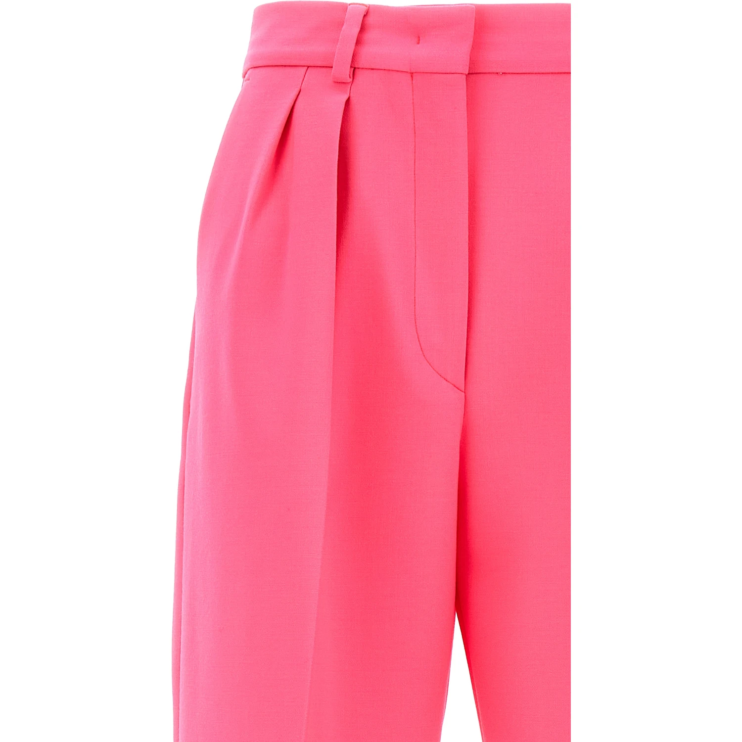 Fuchsia Virgin Wool Casual Pants