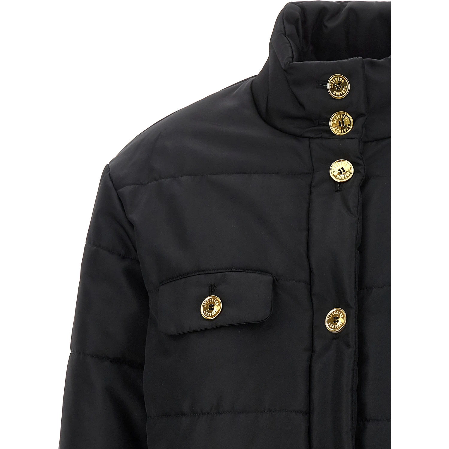 Black Polyamide Full-Length Jacket