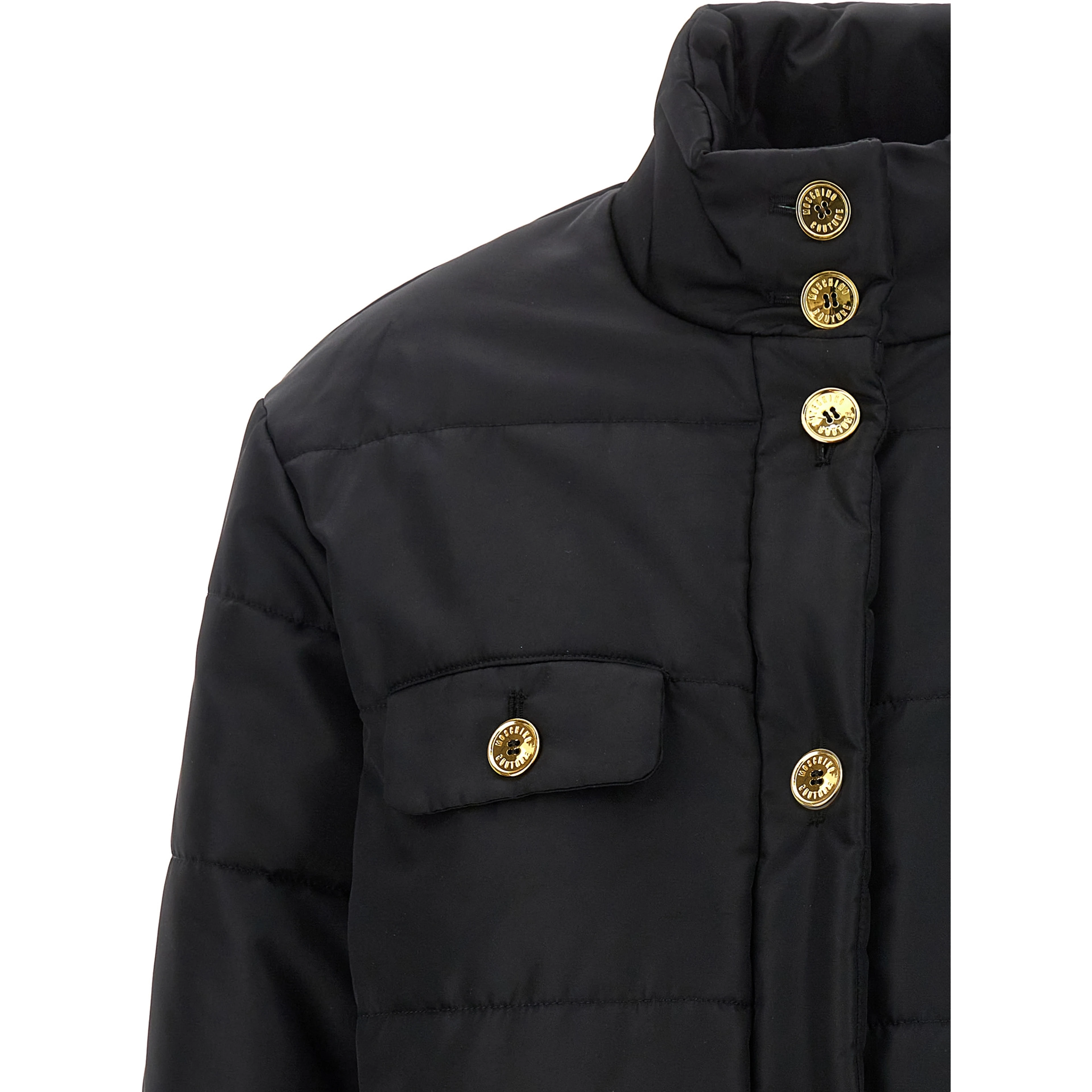 Black Polyamide Full-Length Jacket