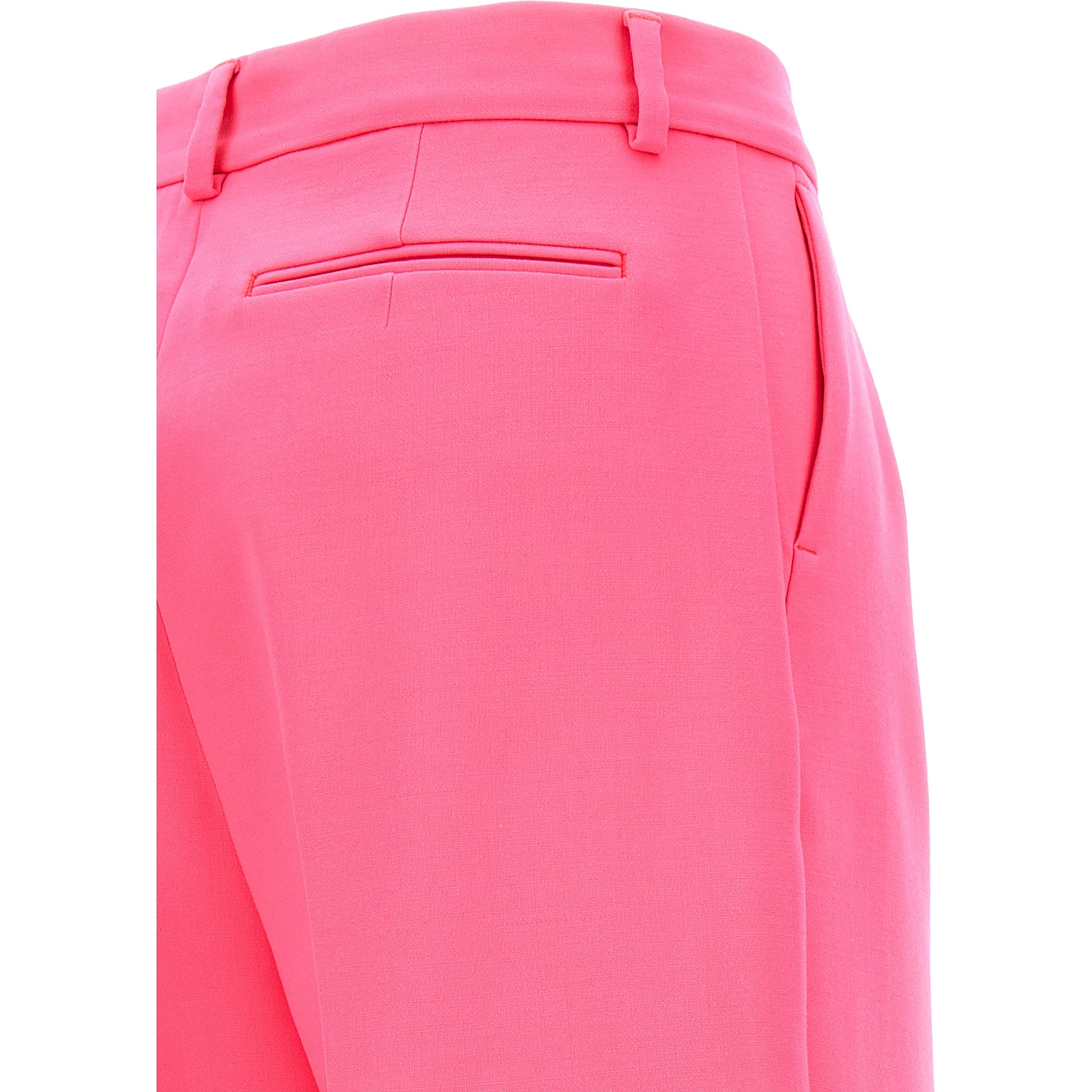 Fuchsia Virgin Wool Casual Pants