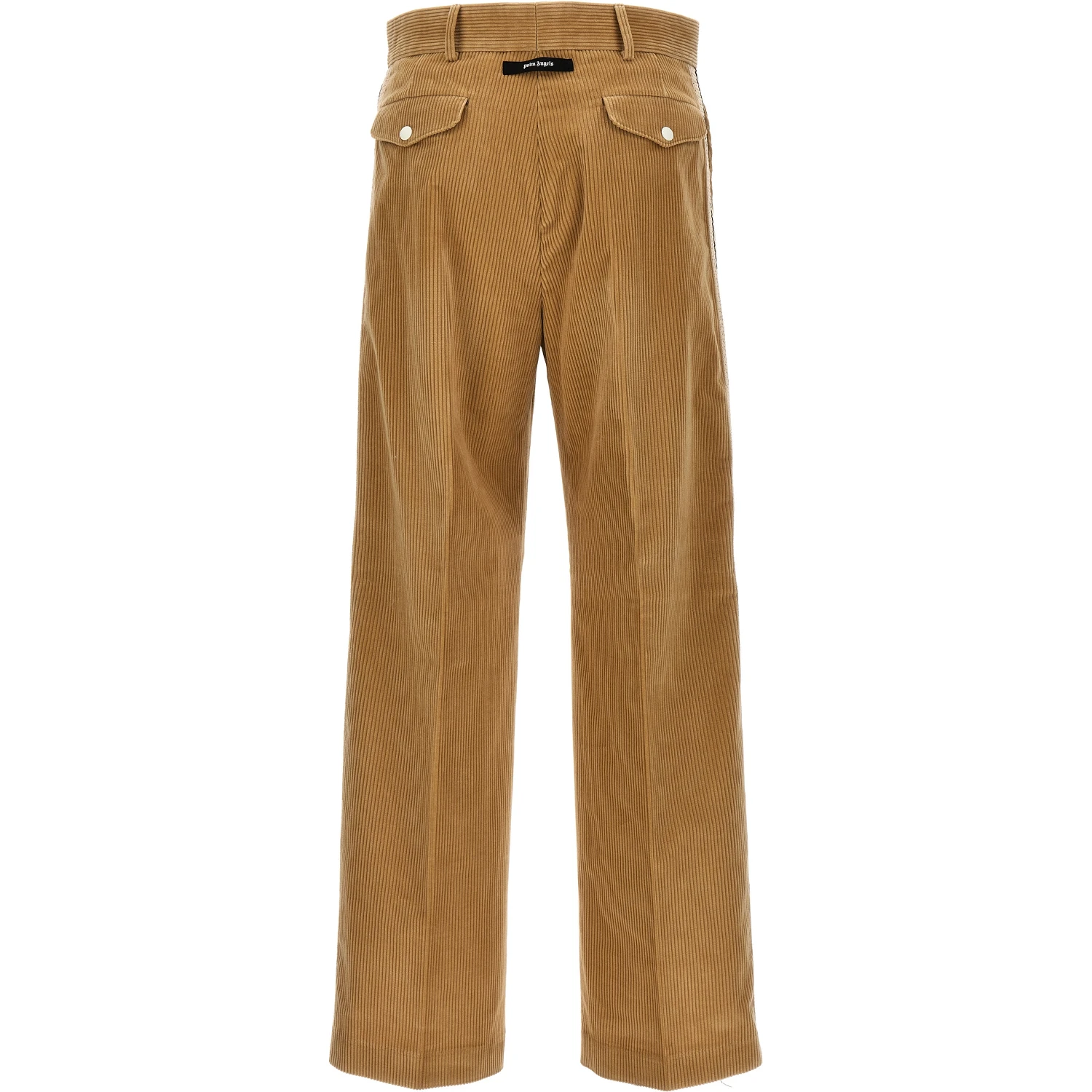 Beige Cotton Casual Pants
