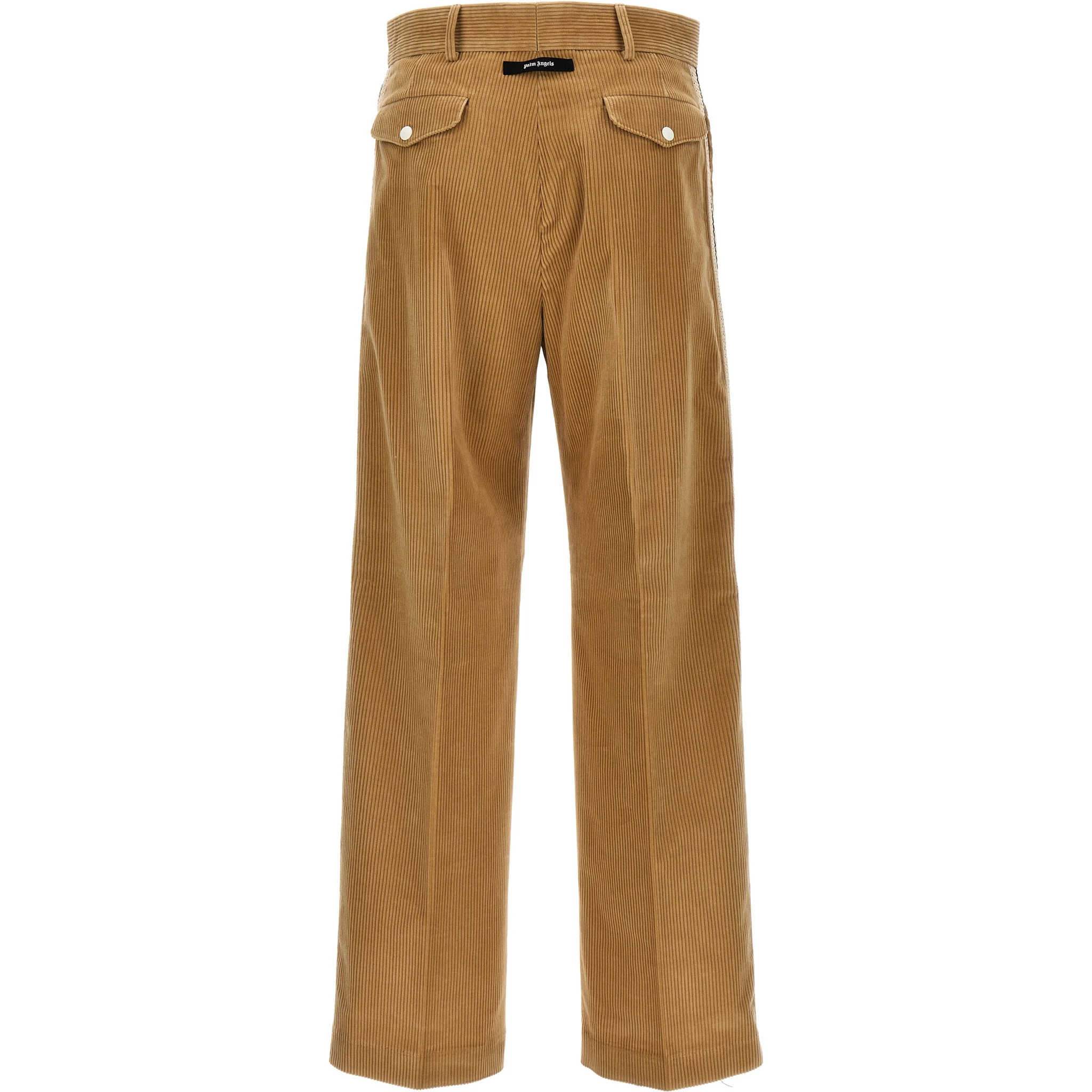 Beige Cotton Casual Pants