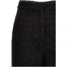 Black Wool Cropped Pants