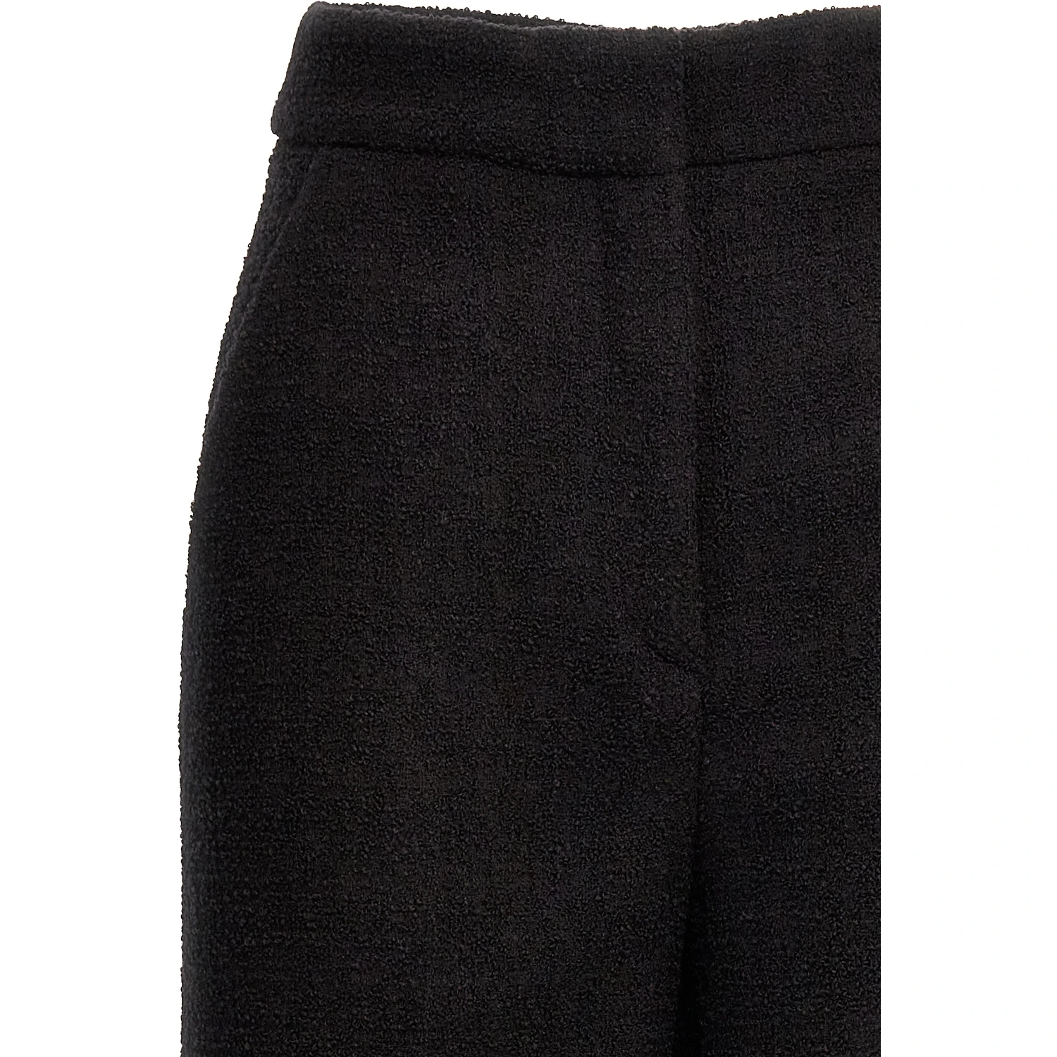 Black Wool Cropped Pants