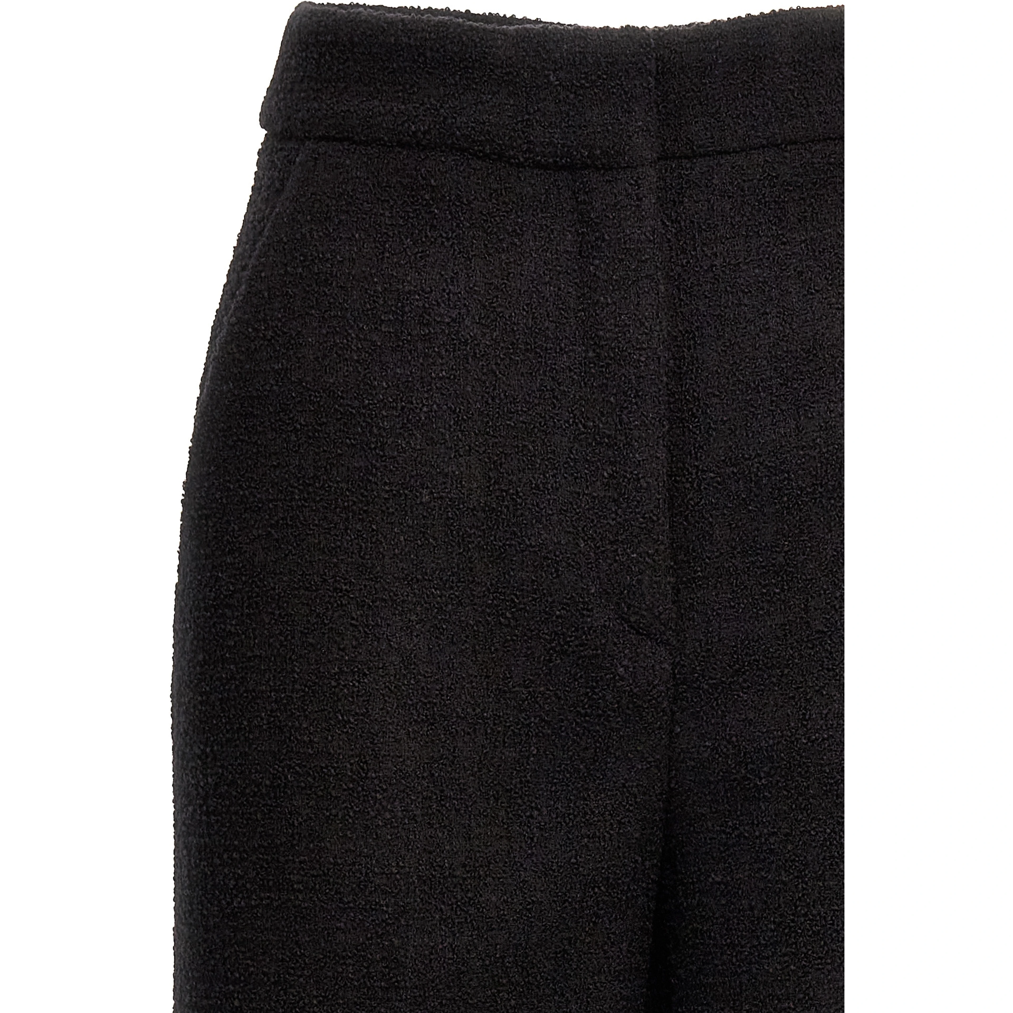 Black Wool Cropped Pants
