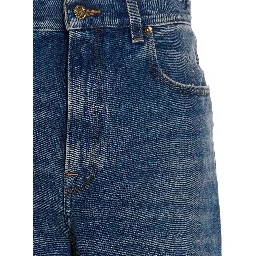 Blue Cotton Straight-Leg Jeans