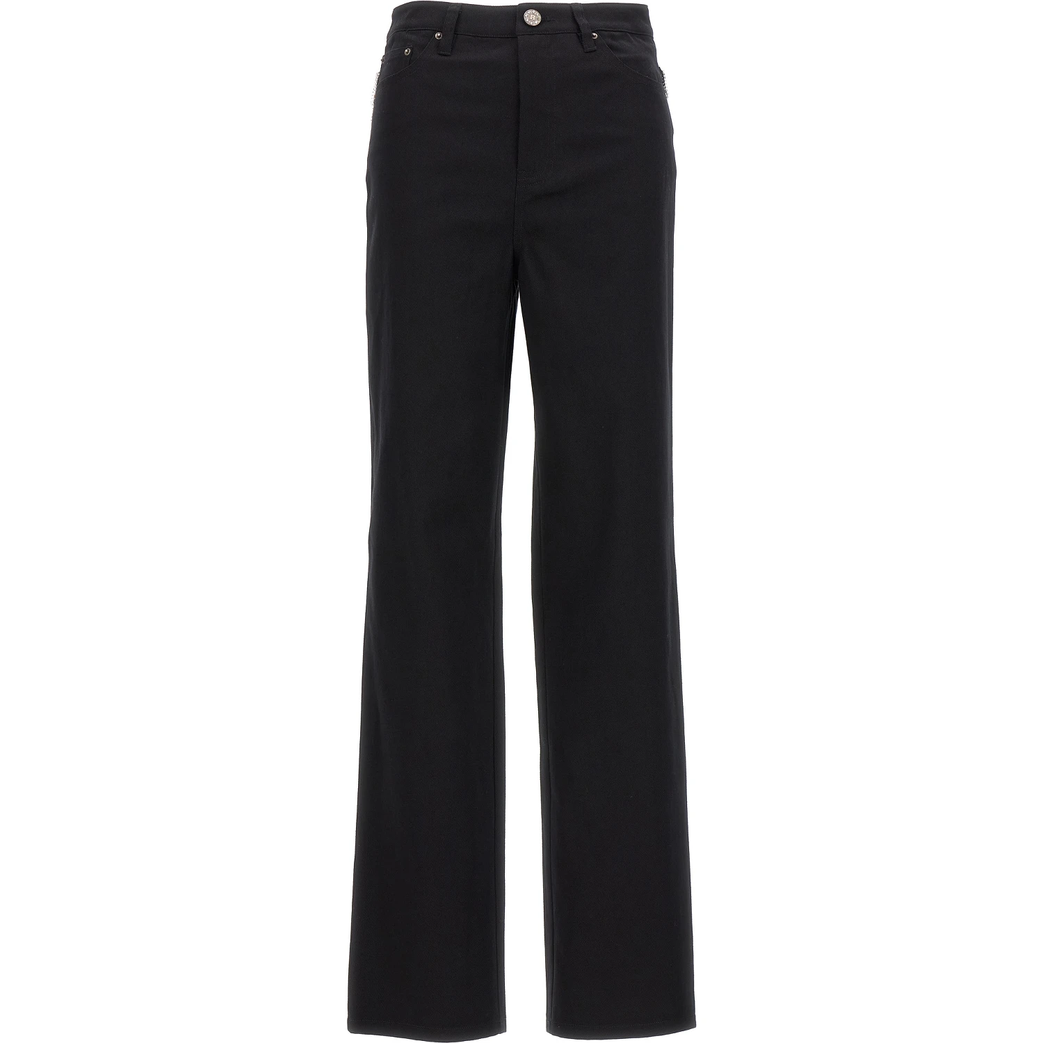 Black Cotton High-Waisted Jean