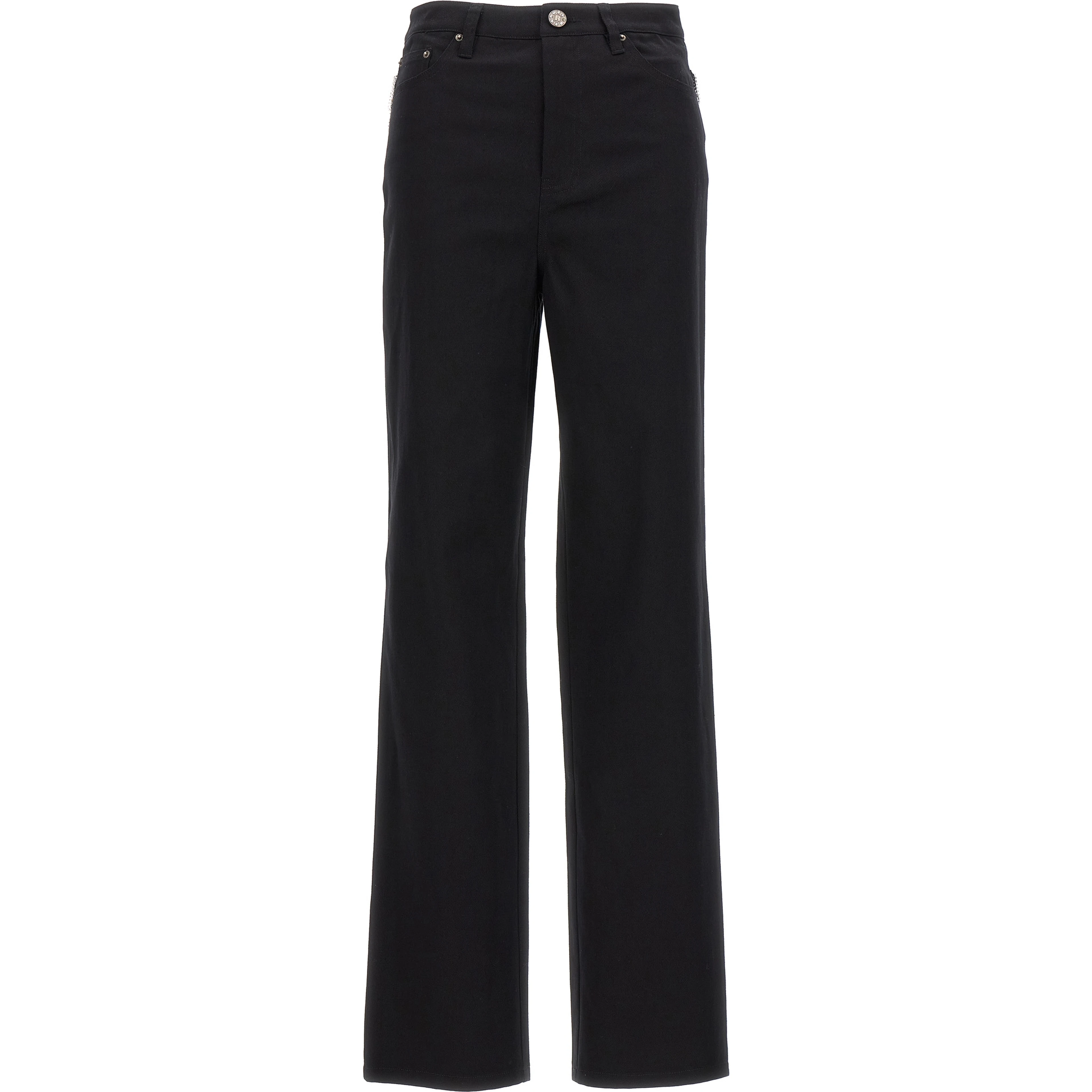 Black Cotton High-Waisted Jean