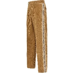 Beige Cotton Casual Pants