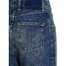 Blue Cotton Straight-Leg Jeans