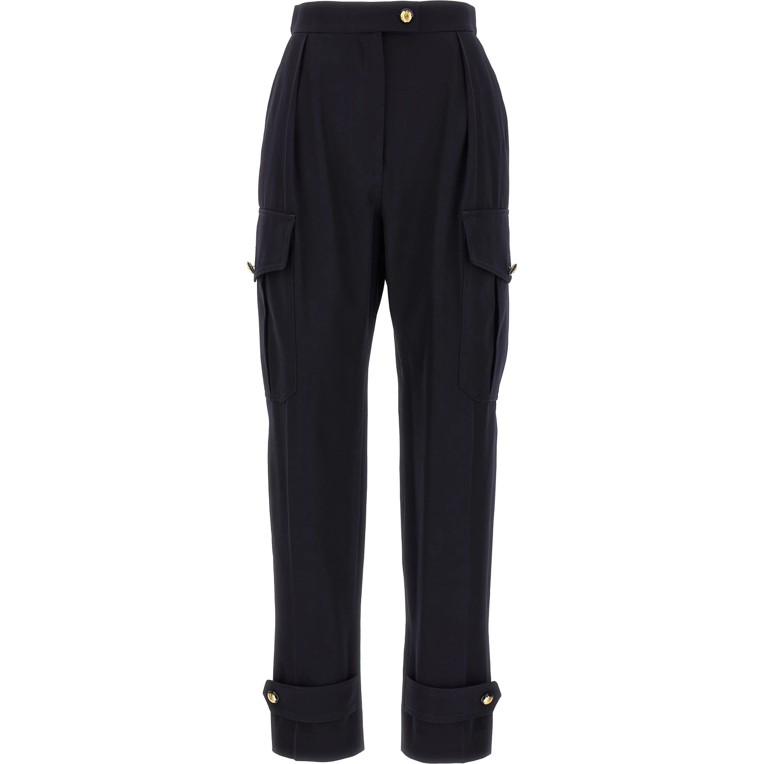 Blue Wool Cargo Pants