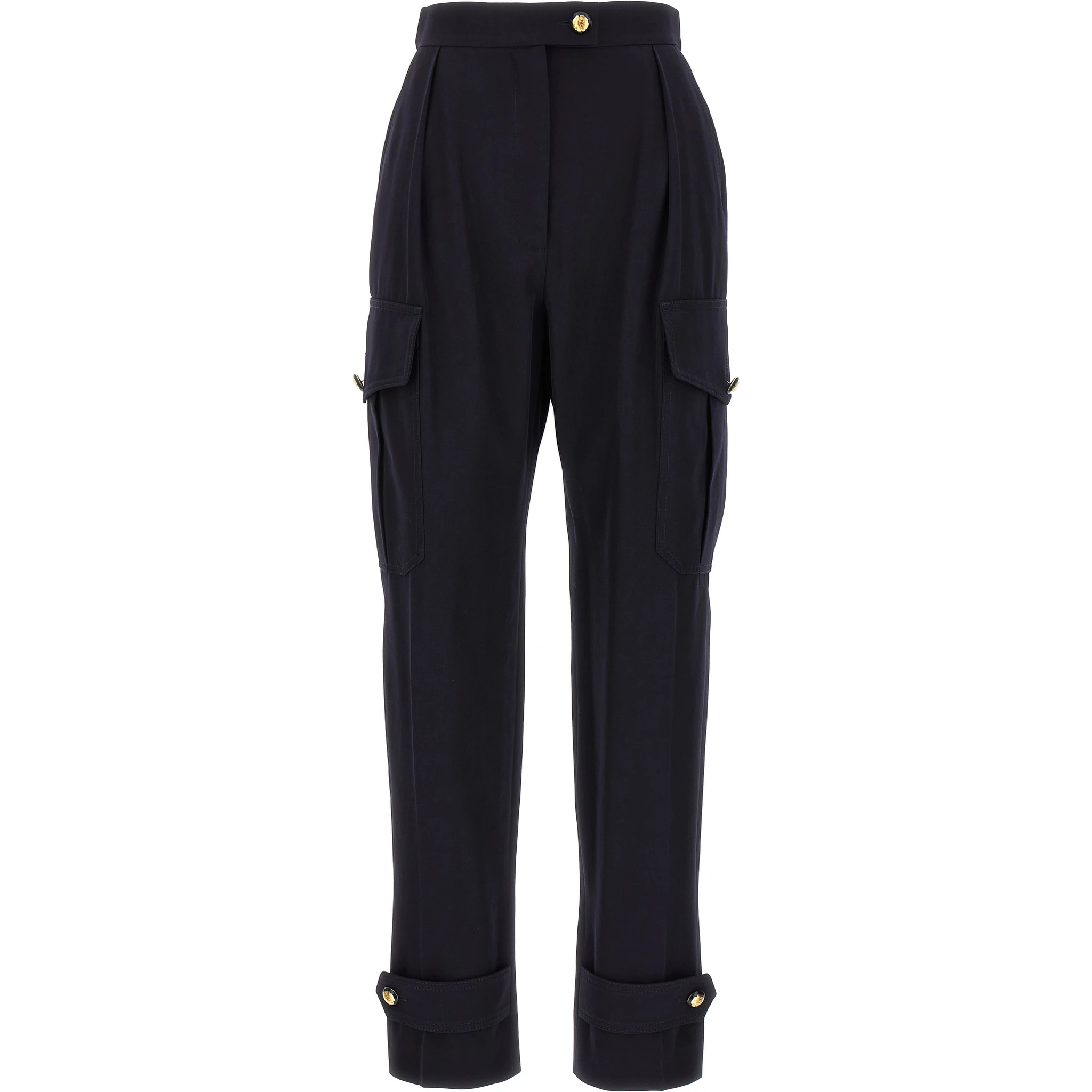 Blue Wool Cargo Pants