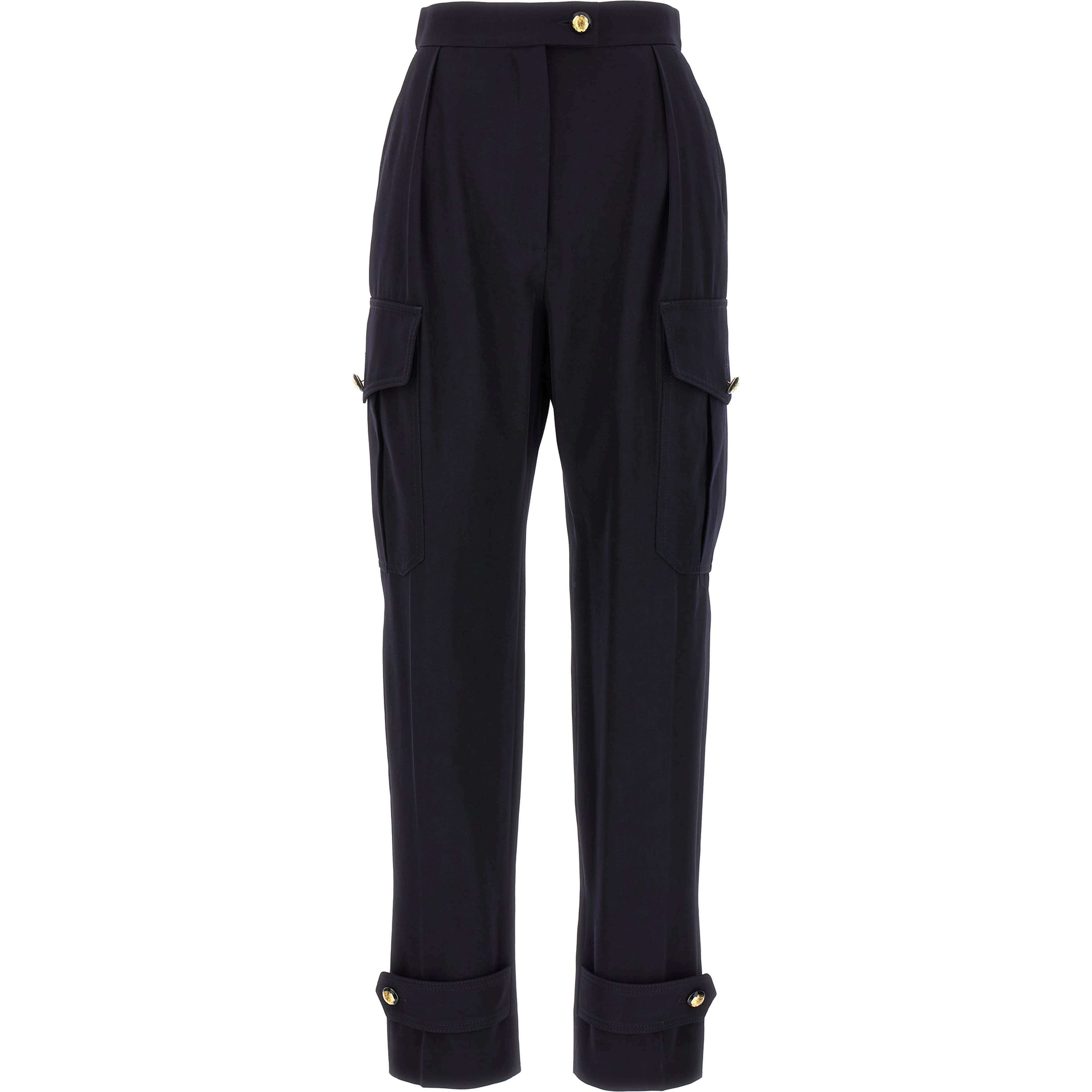 Blue Wool Cargo Pants