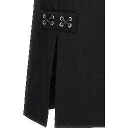 Black Wool Midi Skirt