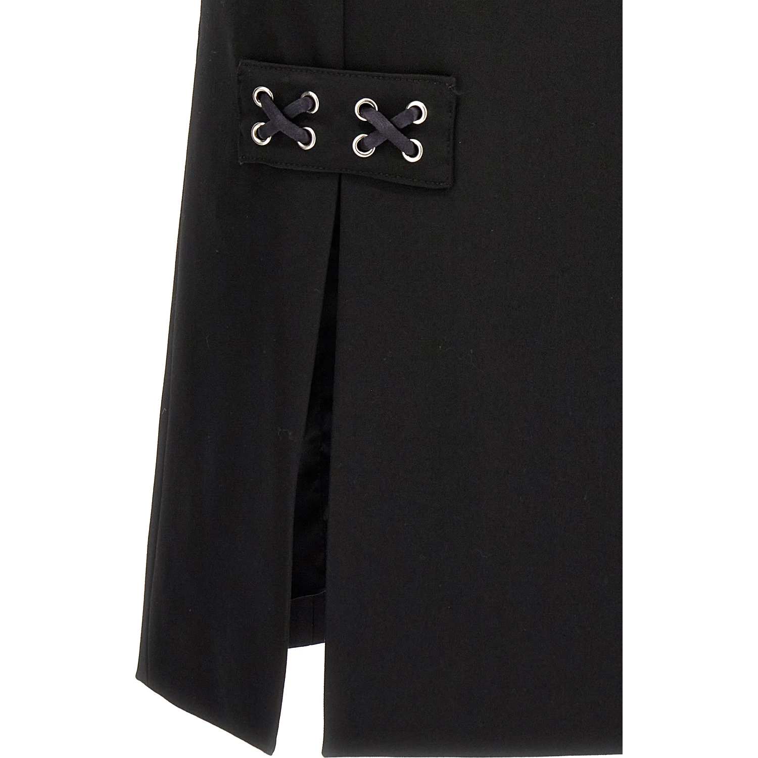 Black Wool Midi Skirt