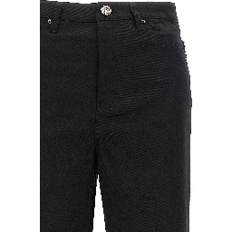 Black Cotton High-Waisted Jean