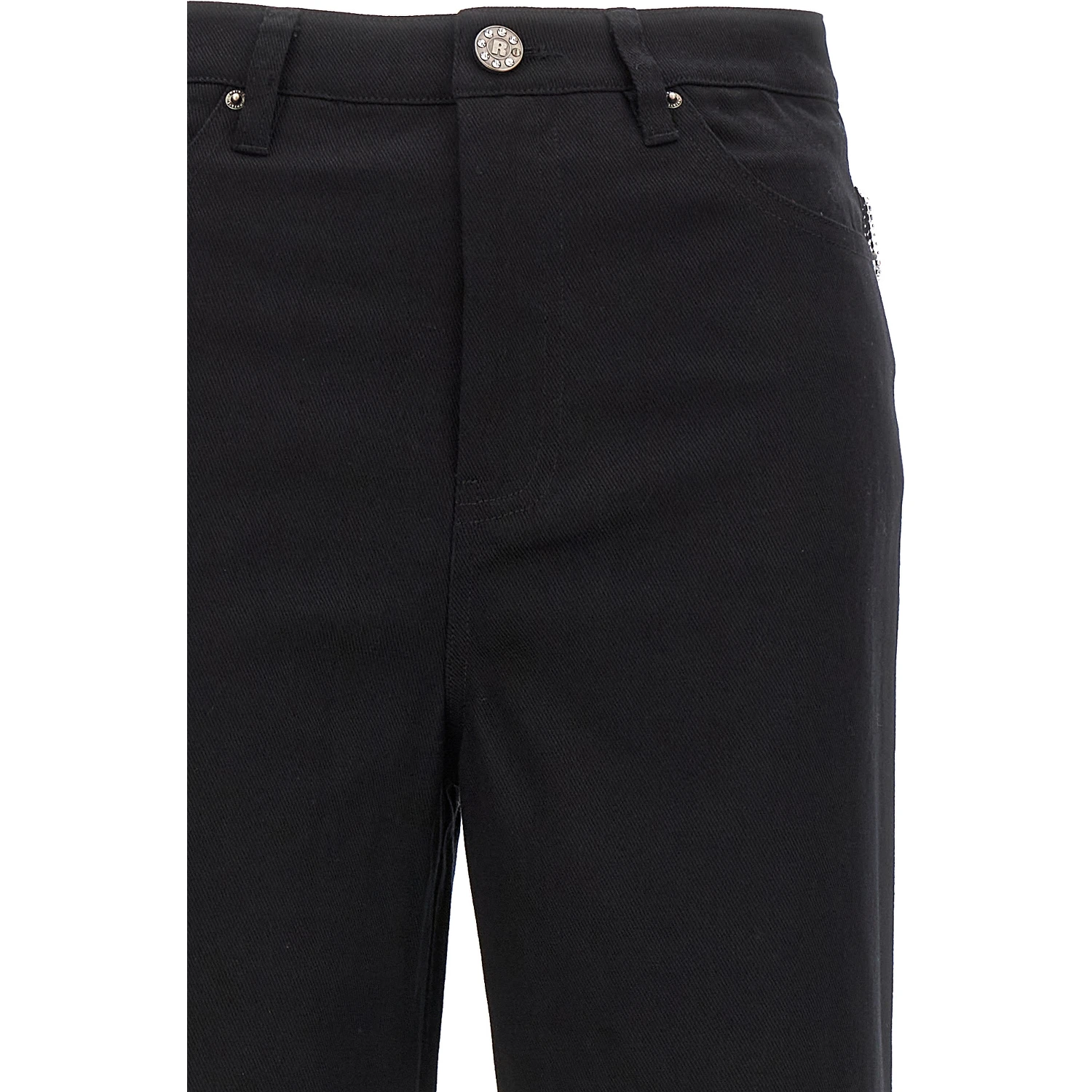 Black Cotton High-Waisted Jean