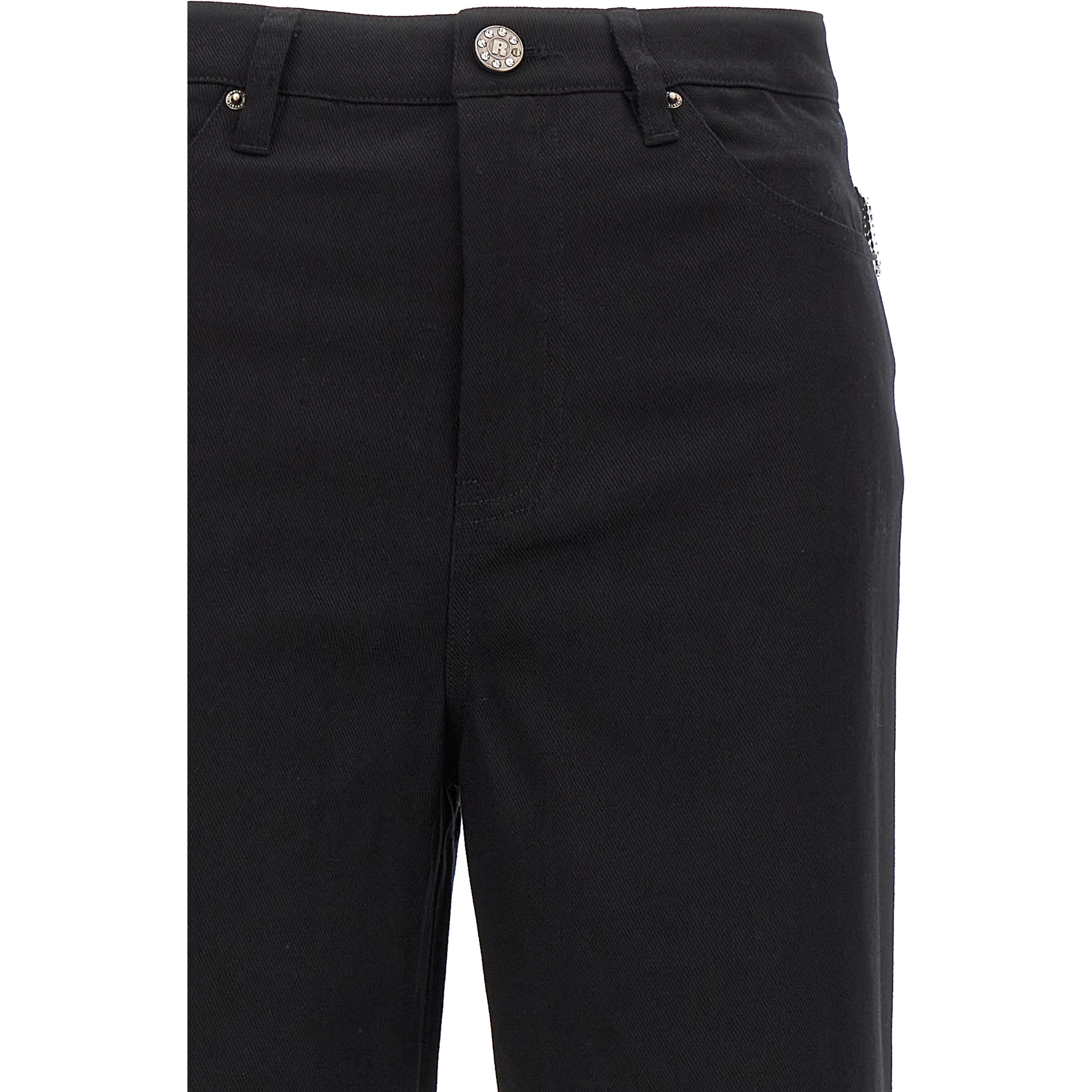 Black Cotton High-Waisted Jean