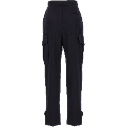 Blue Wool Cargo Pants