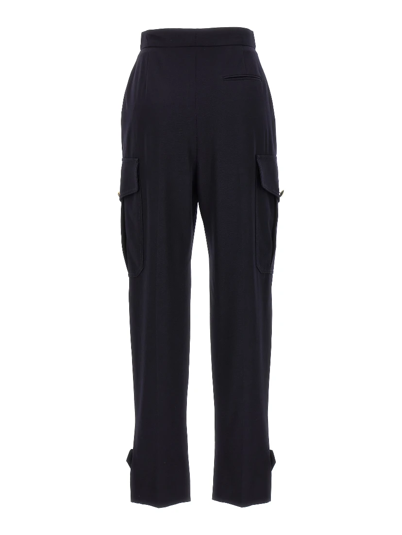 Blue Wool Cargo Pants