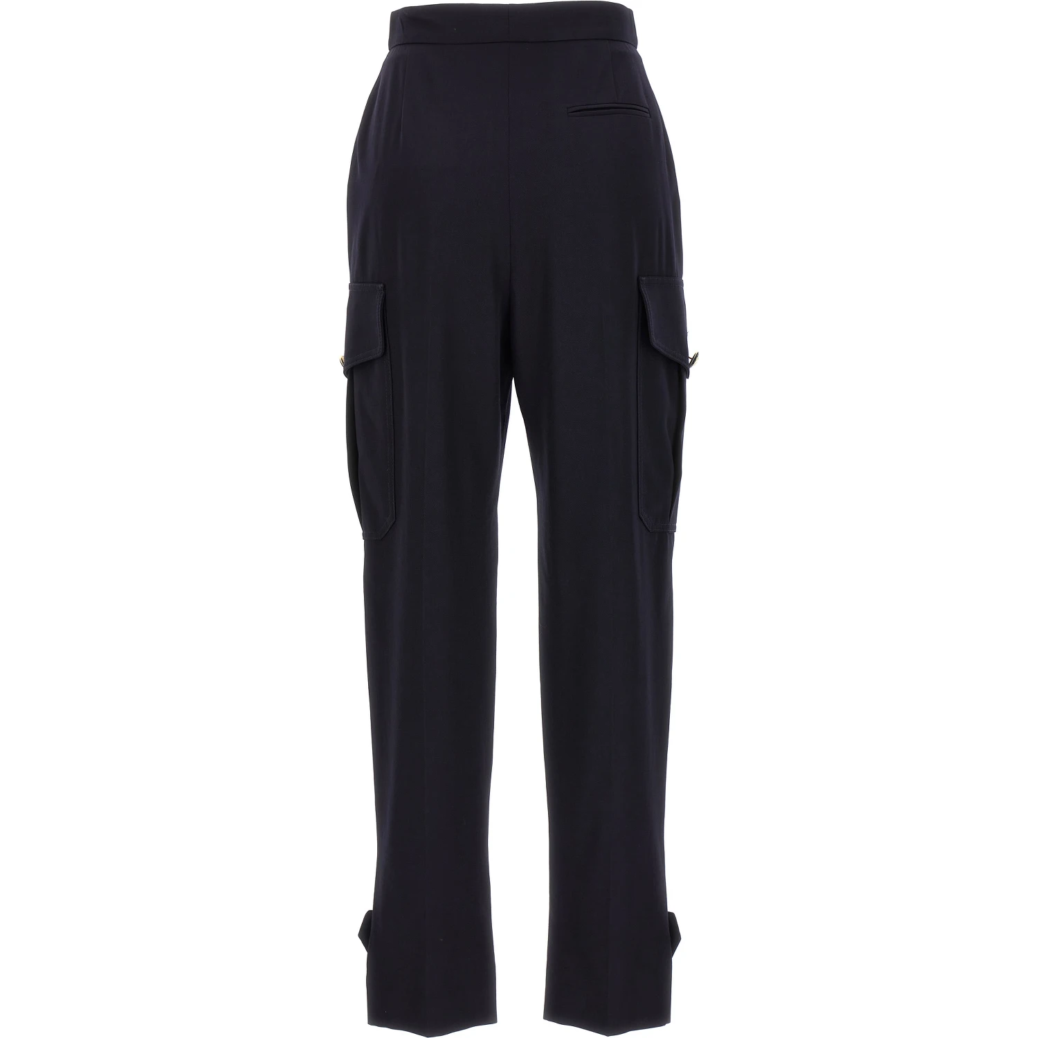Blue Wool Cargo Pants