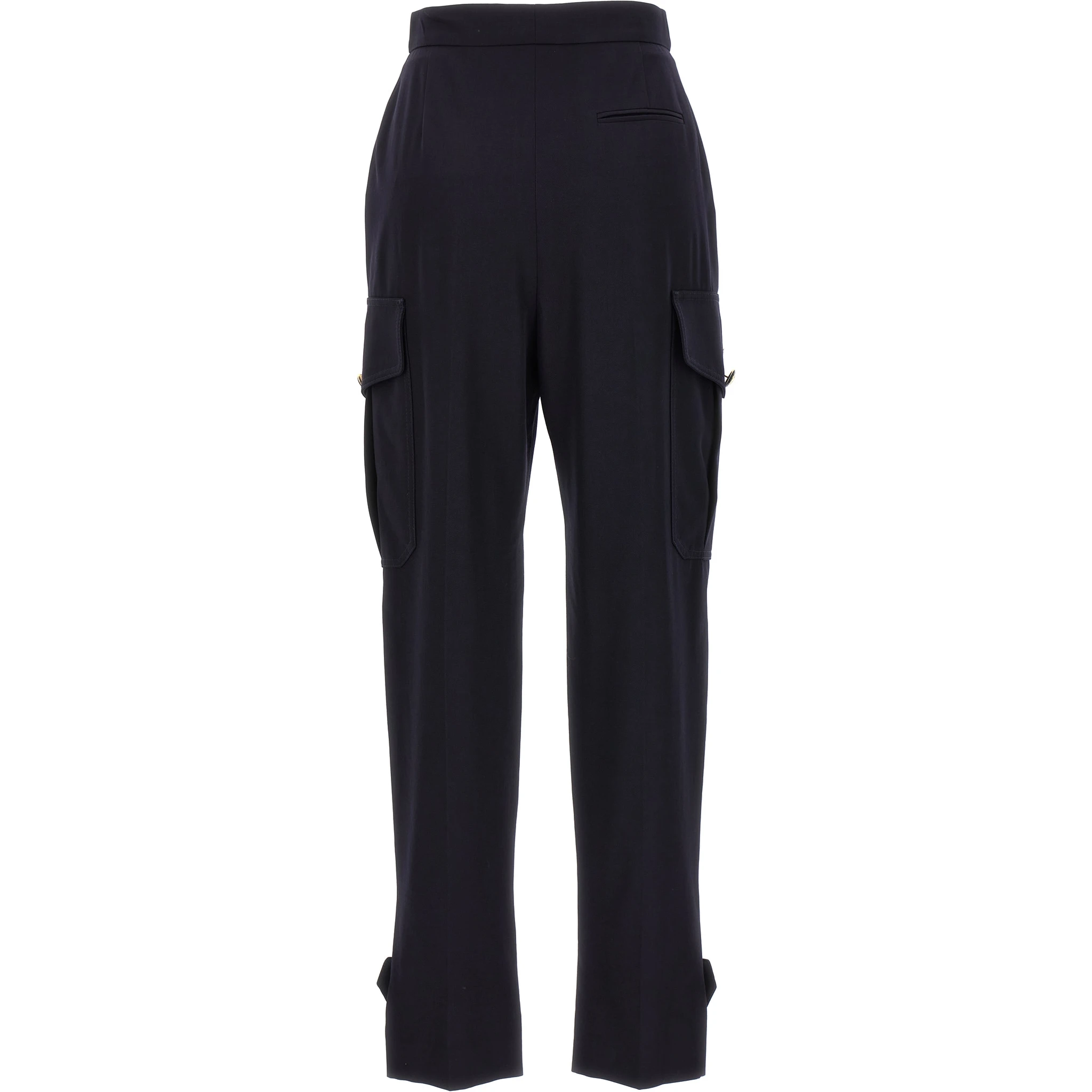 Blue Wool Cargo Pants