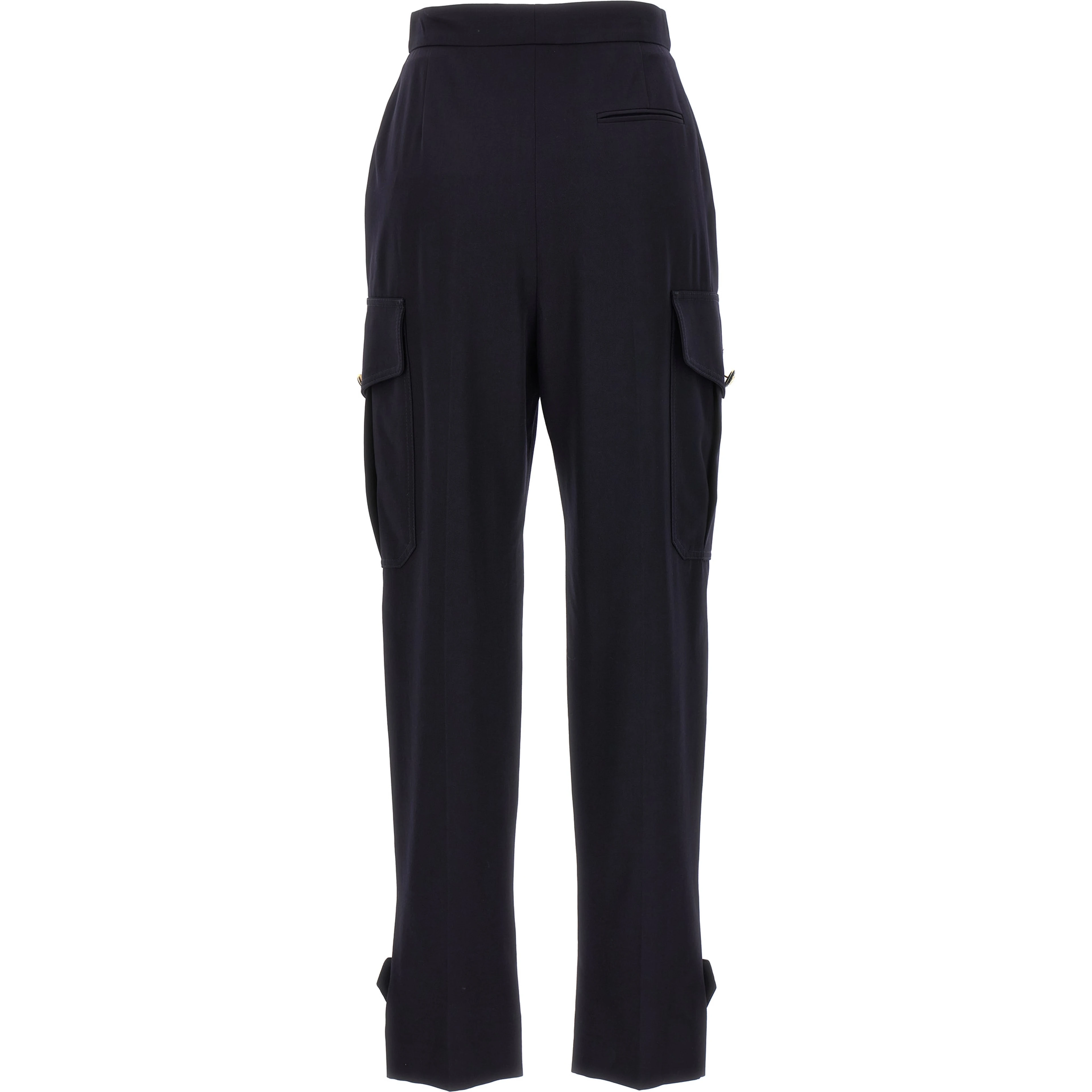 Blue Wool Cargo Pants