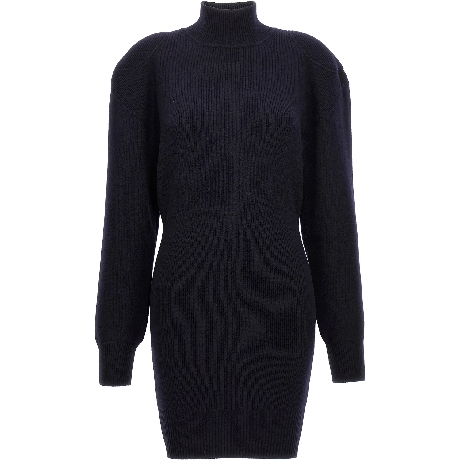 Blue Wool Midi Skirt