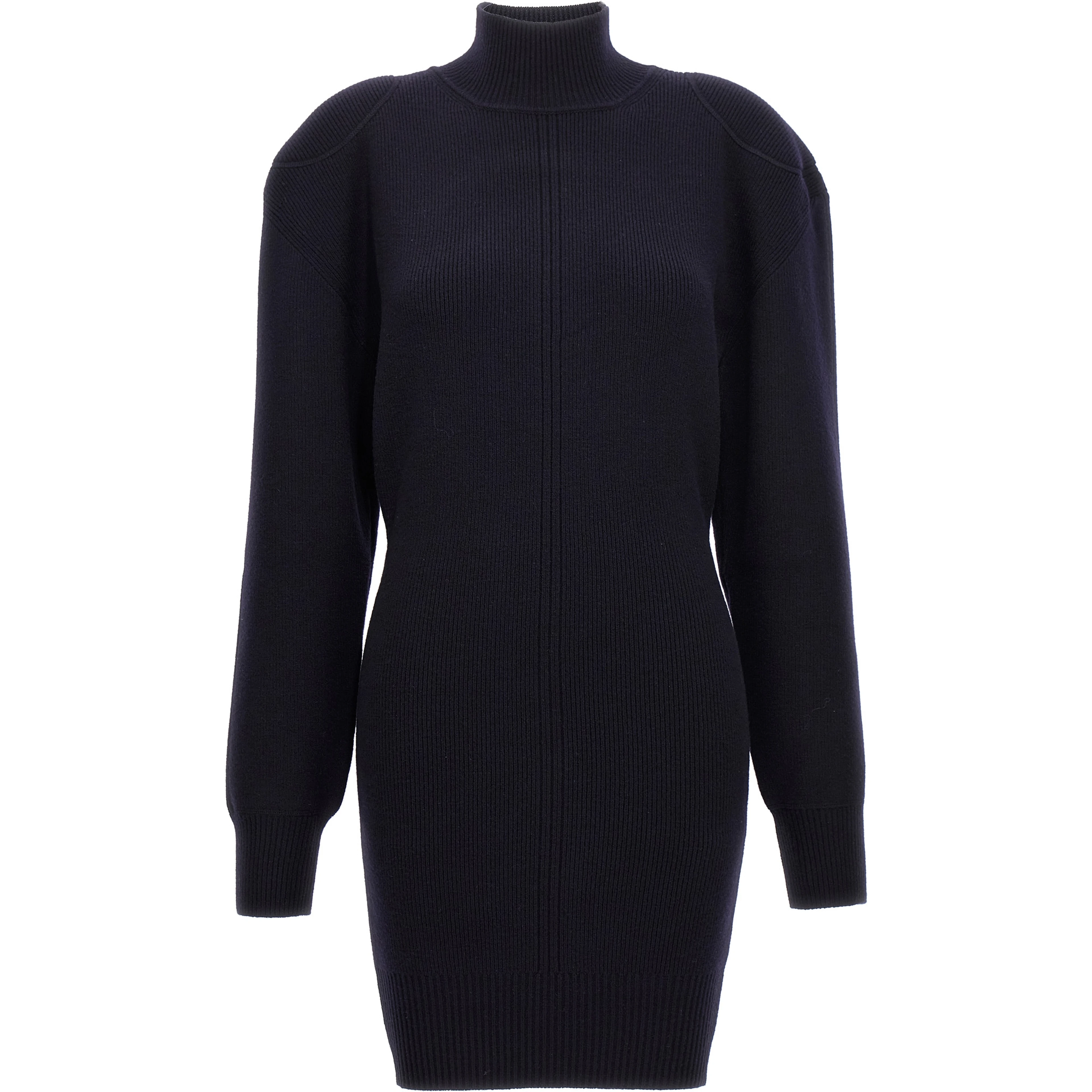 Blue Wool Midi Skirt