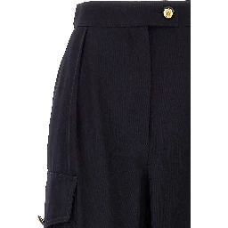 Blue Wool Cargo Pants