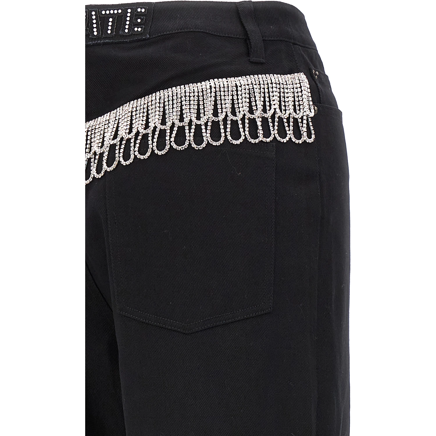 Black Cotton High-Waisted Jean