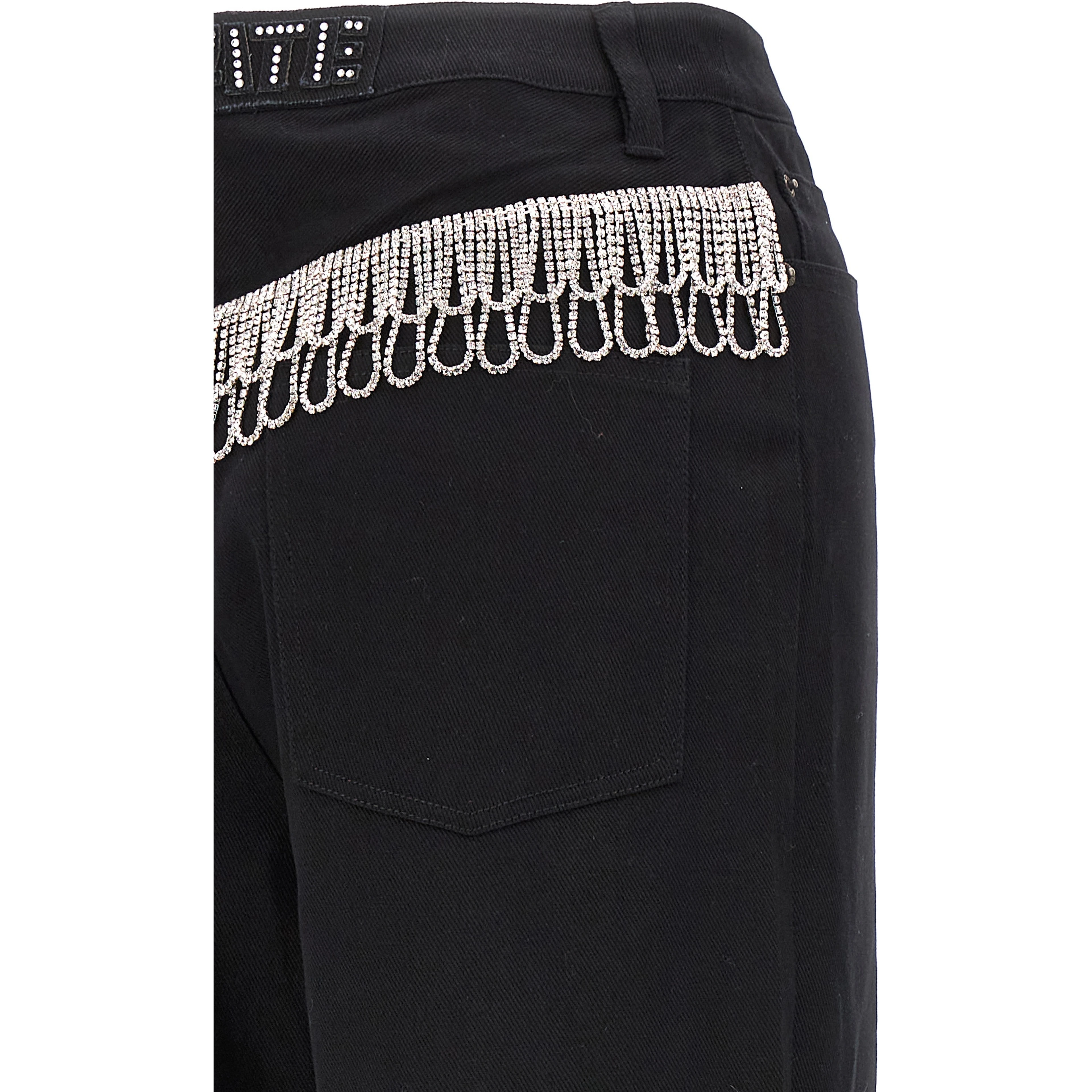 Black Cotton High-Waisted Jean