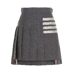 Gray Wool Long Skirt