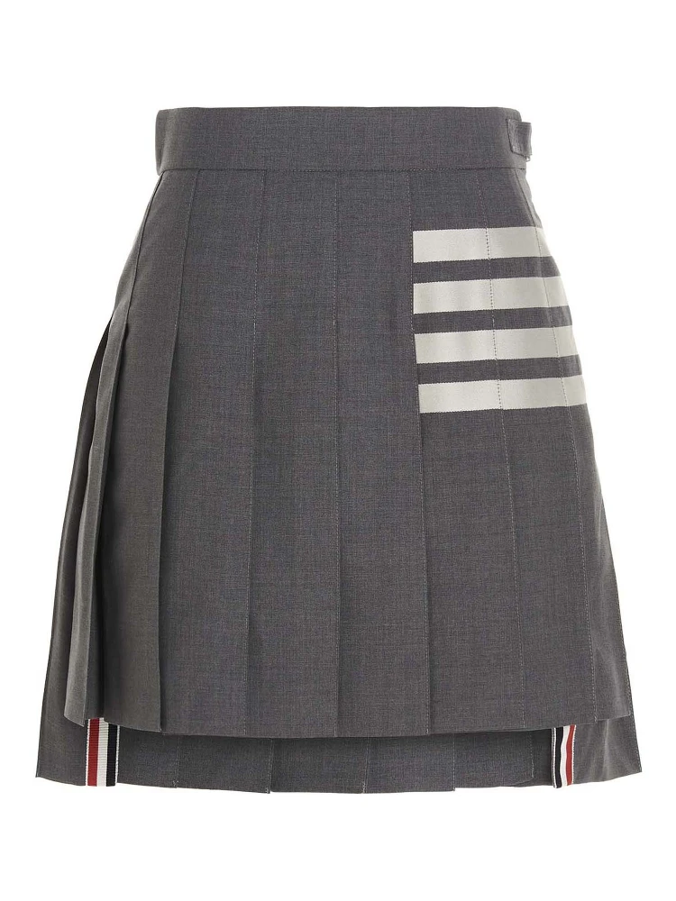 Gray Wool Long Skirt