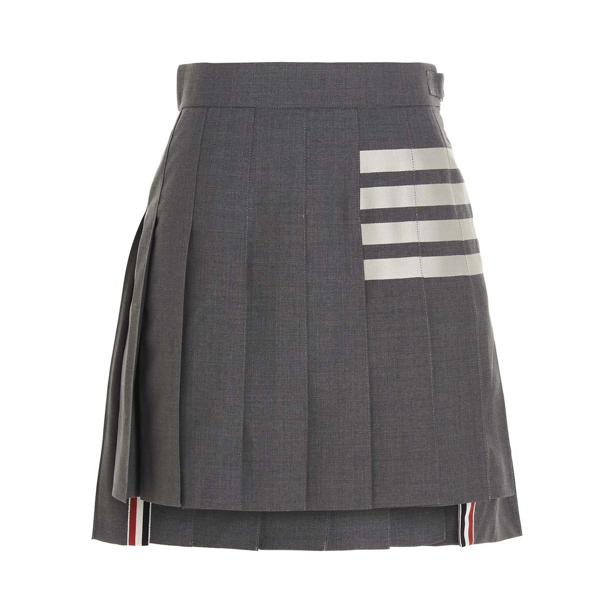 Gray Wool Long Skirt