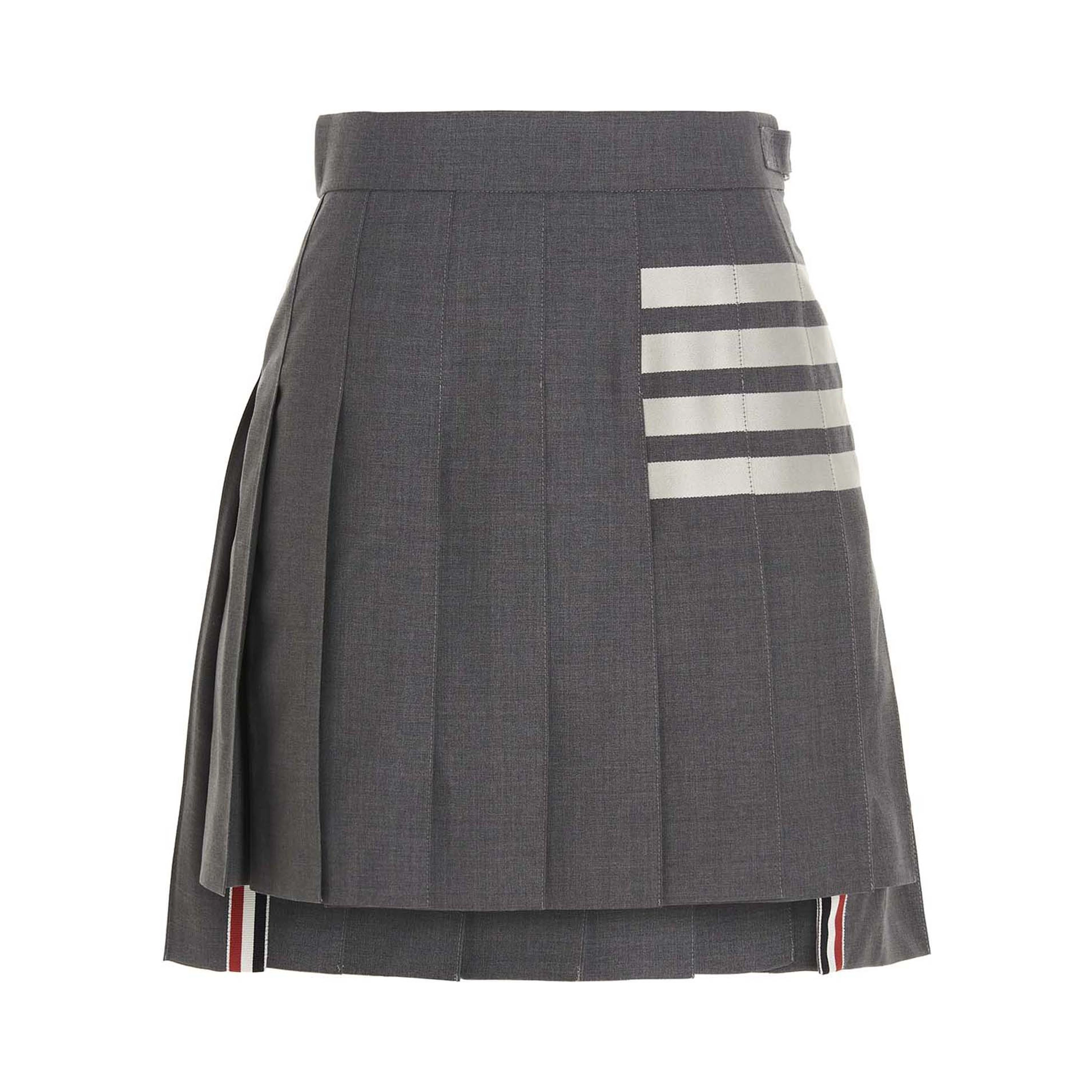 Gray Wool Long Skirt