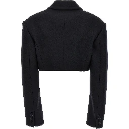 Black Wool Full-Length Jacket